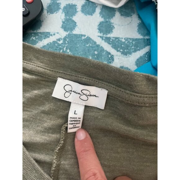 Jessica Simpson Green Short Sleeve Maxi Dress Size Large Bodycon - Picture 5 of 8